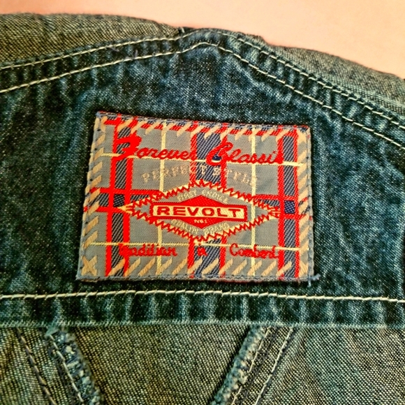 Vintage 90s Style Jean Short Overalls - Picture 5 of 6